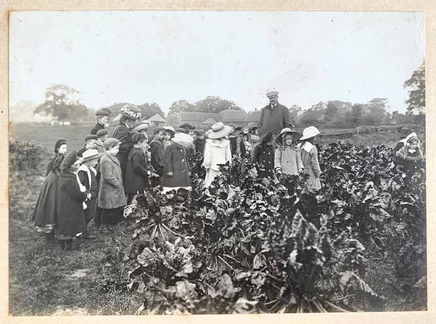BerksArchives's tweet image. Eliza Chattaway of Redlands School, Reading, was a pioneer in teaching nature study. Here she is showing her pupils a field of cabbages in winter, [c.1910-1911]. Find out more about her on our blog here: bit.ly/45fZTbk #EYANature