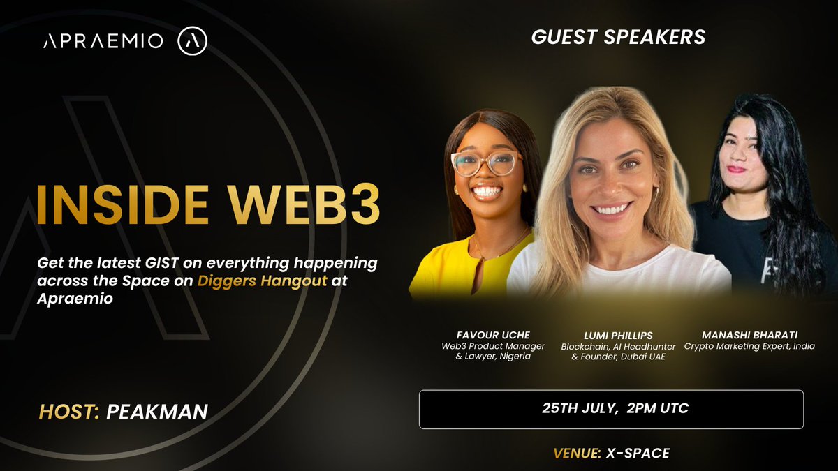 Apraemio (@apraemio_ofc) on Twitter photo What better way to open Q3 than with a fire conversation on crypto regulation and a global panel of Web3 Women leaders?
On this monthβs ππππππ πππππ with <a href="/ChinonsoPeakMan/">PEAKMAN</a>, weβre diving into the complex world of frameworks, taxes, and policy across continents, from What better way to open Q3 than with a fire conversation on crypto regulation and a global panel of Web3 Women leaders?
On this monthβs ππππππ πππππ with <a href="/ChinonsoPeakMan/">PEAKMAN</a>, weβre diving into the complex world of frameworks, taxes, and policy across continents, from