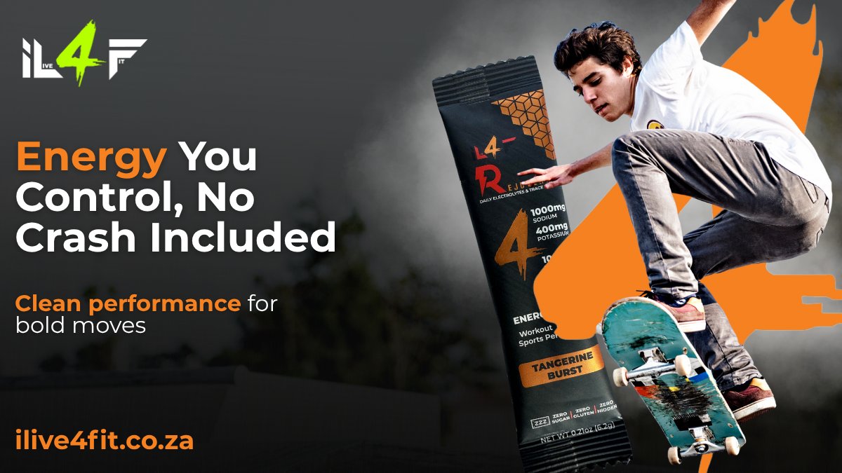 iLive4FitSA's tweet photo. Fuel bold moves without the crash.

Energy you control — performance that lasts.

🔥 No sugar. No BS. Just IL4F.

Tap in 👉 https://t.co/z651OtCdh8

#iLive4Fit #NoCrashJustPower #CleanFuel #SkaterEnergy #SAFitness https://t.co/uDGwcX0x8g