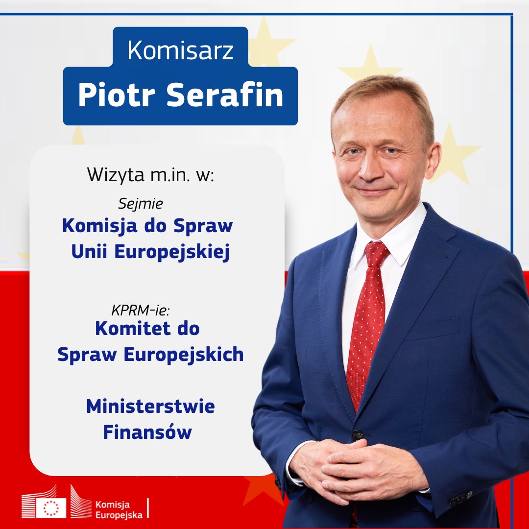 EUinPL's tweet image. Dziś wizytę w Polsce rozpoczyna Komisarz UE ds. budżetu @Piotr_Serafin.
Spotka się m.in. z Ministrem @Domanski_Andrz i weźmie udział w posiedzeniu Komisji ds UE @KancelariaSejmu
Polska jest pierwszym krajem, który odwiedza po ogłoszeniu nowego #BudżetUE