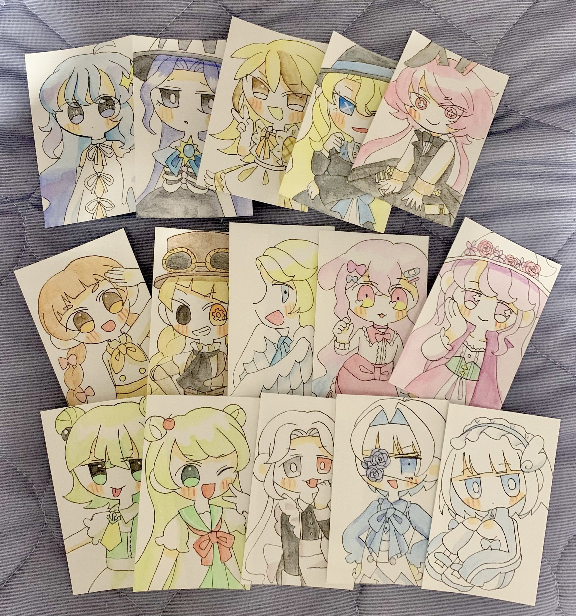 『おひなさま』　水彩色鉛筆画 おひなさま』 水彩色鉛筆画 美術品・アンティーク・コレクション