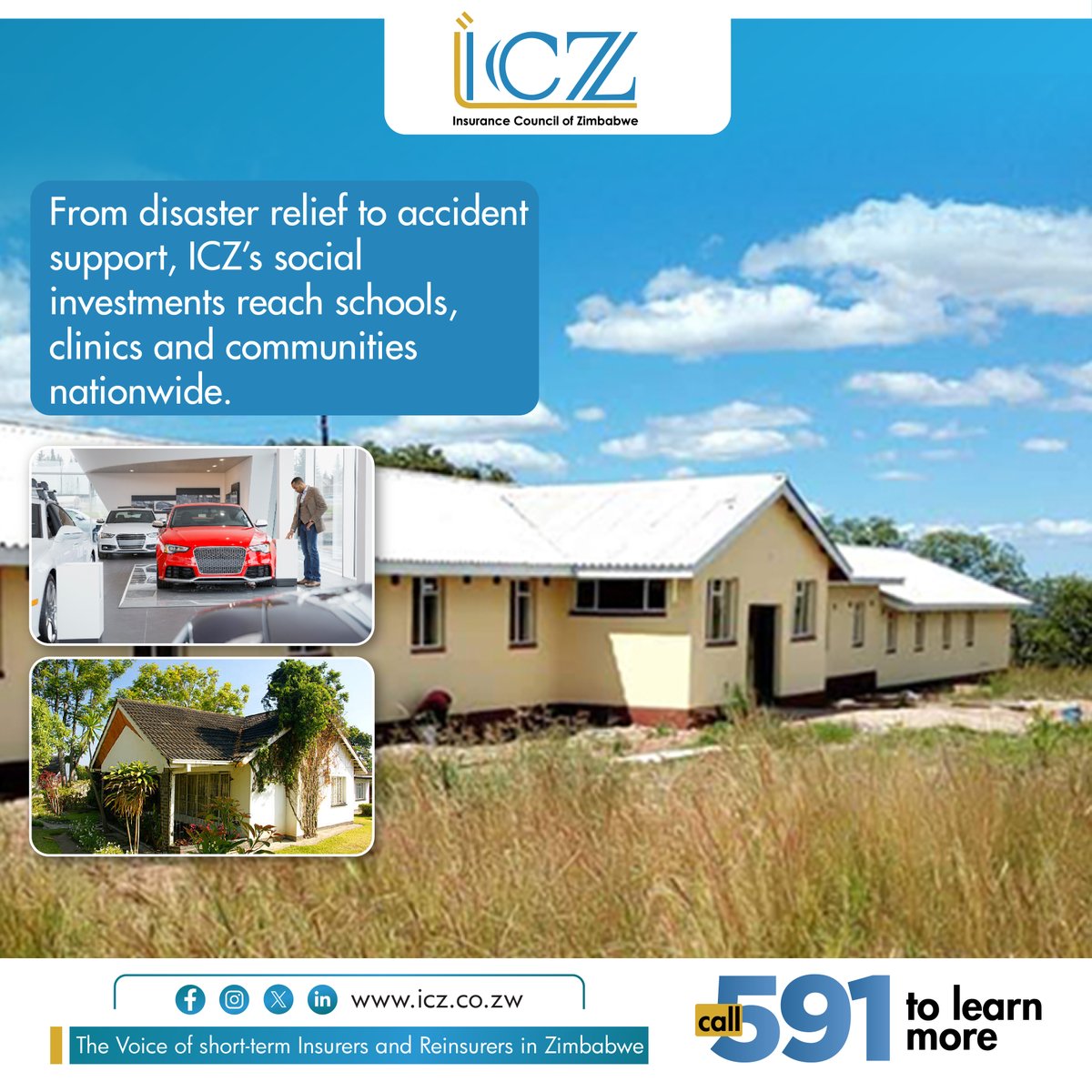 From rebuilding classrooms to supporting accident victims, ICZ is committed to making a real impact. 

Our social investments uplift schools, clinics, and communities across Zimbabwe.

Visit 🌐 icz.co.zw or
📞 Call 591 to learn more.
#ICZ #CommunitySupport