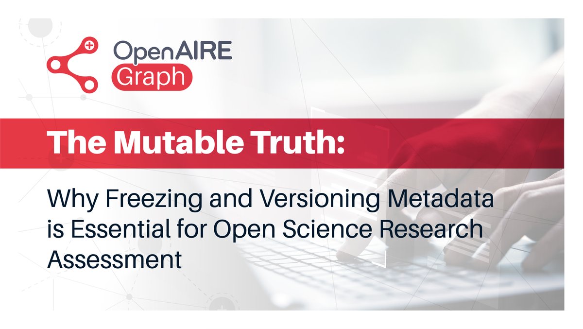 OpenAIRE Graph (@openairegraph) on Twitter photo Research outputs evolve, but for fair and transparent #ResearchAssessment, their #metadata shouldn't.
See #OpenAIREGraph CTO <a href="/paolomanghi/">Paolo Manghi</a>'s arguments for why freezing and versioning metadata is essential in #OpenScience.
Read the article: tinyurl.com/3fnmk9h5
#FAIRdata Research outputs evolve, but for fair and transparent #ResearchAssessment, their #metadata shouldn't.
See #OpenAIREGraph CTO <a href="/paolomanghi/">Paolo Manghi</a>'s arguments for why freezing and versioning metadata is essential in #OpenScience.
Read the article: tinyurl.com/3fnmk9h5
#FAIRdata