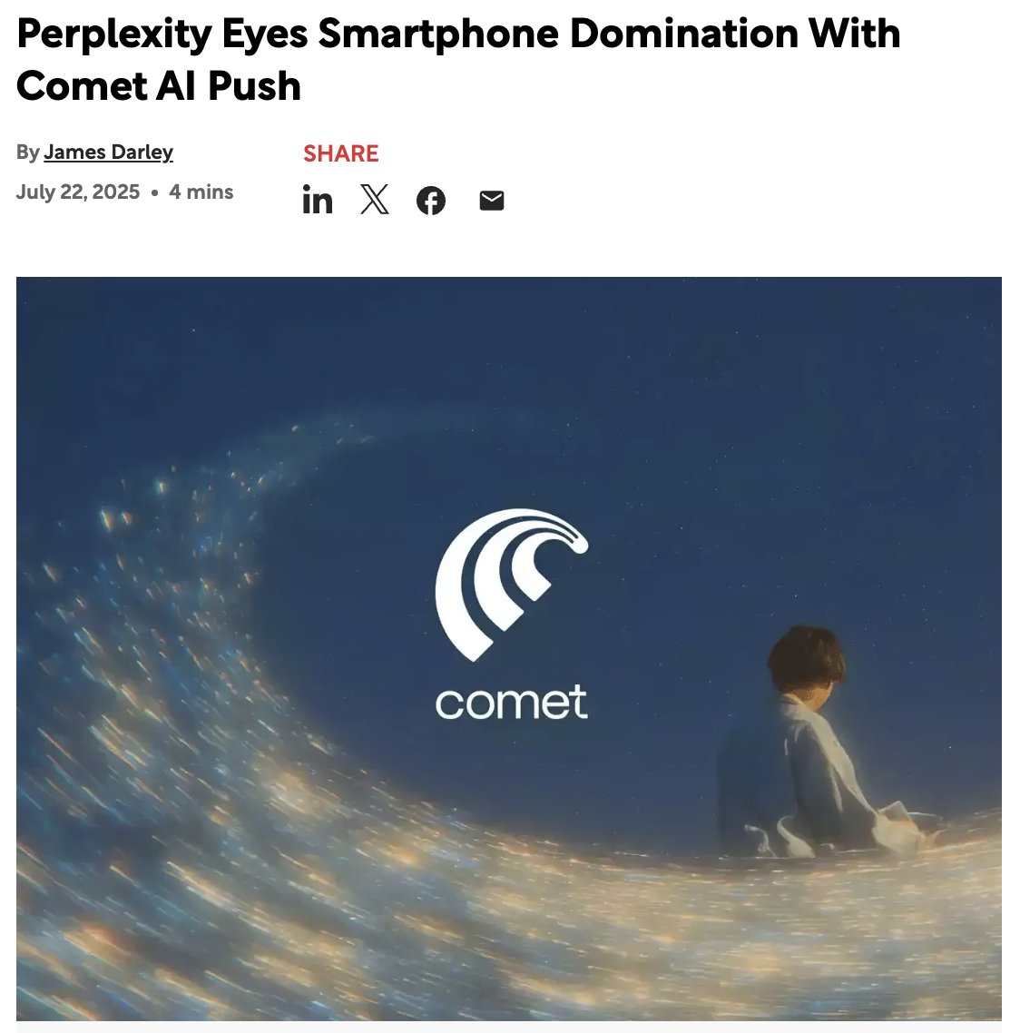 WesRothMoney's tweet image. With its Comet AI browser, Perplexity is talking to smartphone manufacturers to pre-install Comet and challenge Chrome and Safari’s grip on mobile devices. browser on new devices.
With 2M daily users, a $14B valuation, and backing from Jeff Bezos and Eric Schmidt, Perplexity is…