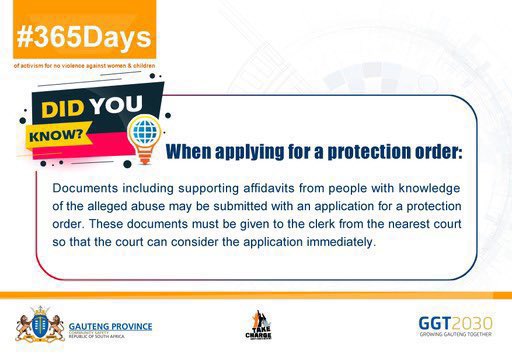 GP_CommSafety's tweet image. #365days If you or someone you know is experiencing abuse, harassment, or threats, a Protection Order can provide legal protection and help stop the abuse.
When applying for a Protection Order:
•The complainant must complete an affidavit detailing the abuse, along with an…