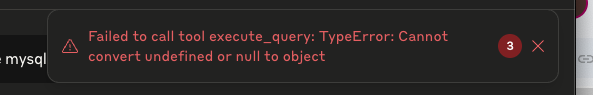 vb7ue's tweet photo. @AnthropicAI , systems show everything working but a number of the tools from claude MCP seem to be broken for many hours. These are the errors (TypeError: Cannot convert undefined or null)  that shows up multiple times.. across Windows and Mac on different devices and tools https://t.co/tJAq5Os6CV