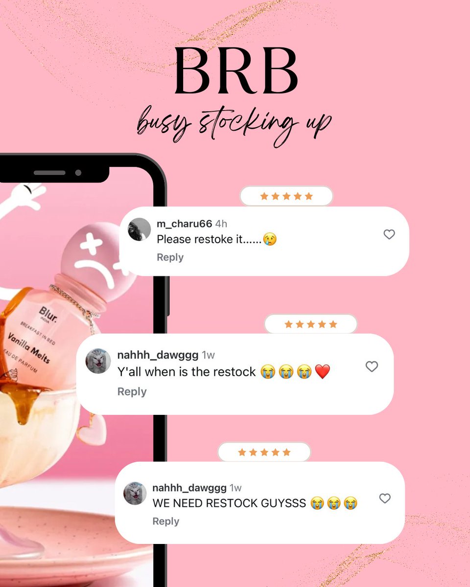 We’ve got some bittersweet news.
Our Breakfast in Bed EDP is completely sold out — minis, full sizes, everything. 

To everyone who’s been hoarding, hyping, tagging, and DMing us — thank you. You didn’t just love this fragrance… you made it a Blur icon.

We’ve been reading all