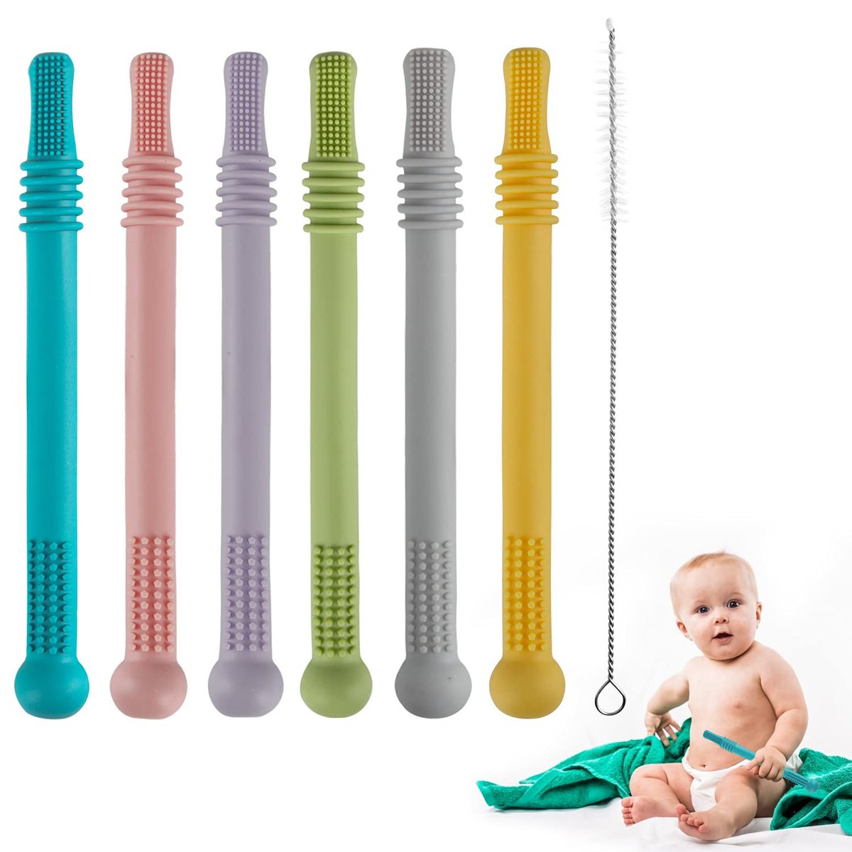 DealHive2day's tweet image. Fu Store Hollow Teether Tube Chew Straw Sensory Toy for Infant Toddlers Silicone Tubes Teething Toys at $5.99

sovrn.co/7uruqqz

#Teether #Straw #Teething