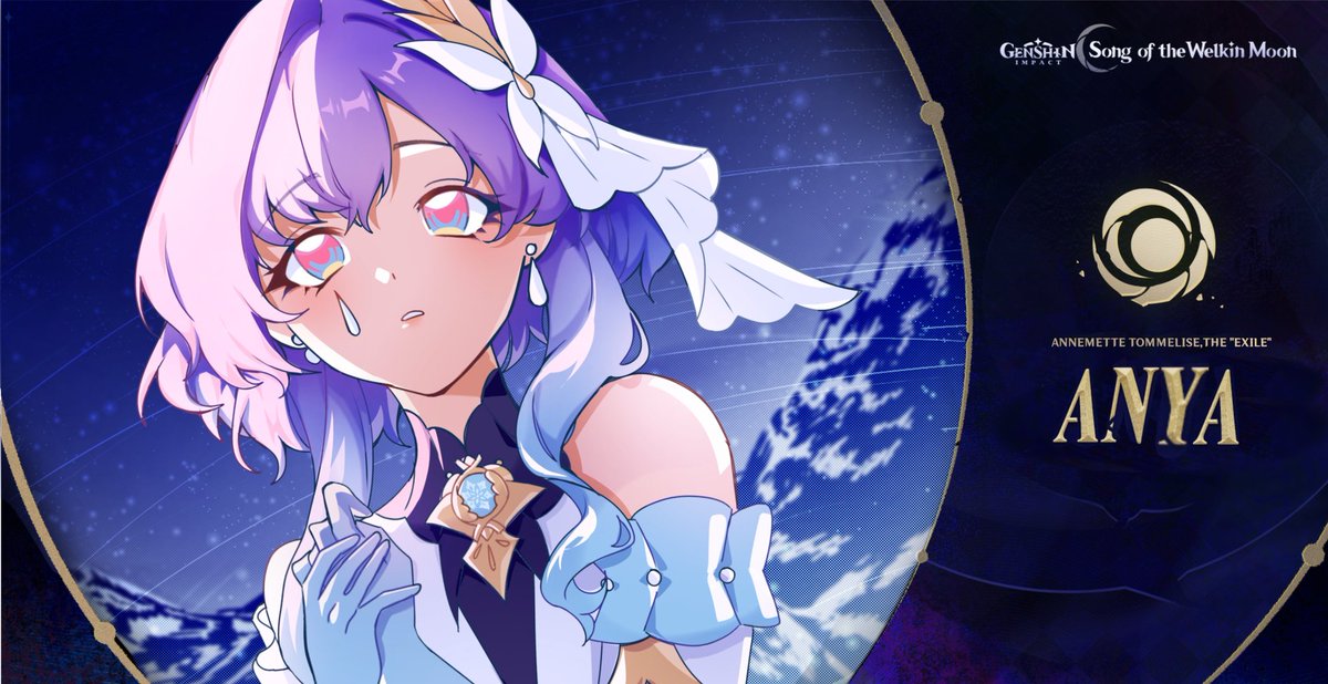 Annemette Tommelise,
"The Exile" Anya 

"For as long as we're beneath the Pearl Moon, we'll always be together. Yet..." 

#GenshinImpact #原神 #genshinoc #NodKrai
