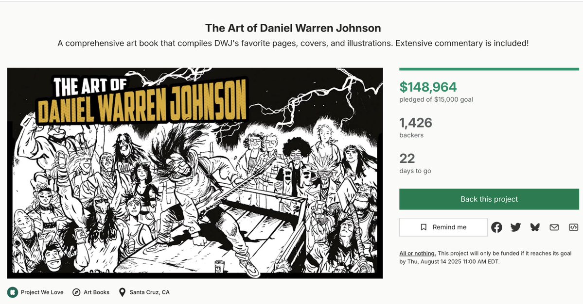 DonDrawsStuff's tweet image. Congrats to @danielwarrenart for kicking ass and taking names and hitting almost TEN TIMES his goal in less than 24 hours!