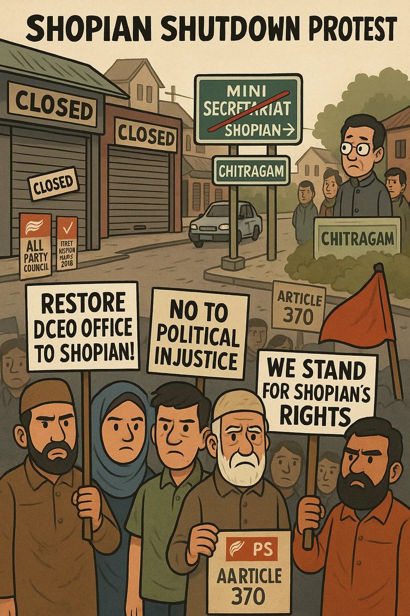 Residents allege bias, call for justice. The shifting of the DCEO office sparks rare cross-party unity in Shopian. #KashmirUpdates #PublicOutcry #YadmullaAkhilesh #winX200FE #ZEISSImageProPacked #GoaDrugsCrisis 
#AllEyesOnSandeepChoudhary 
risingkashmir.com/shopian-sees-f…