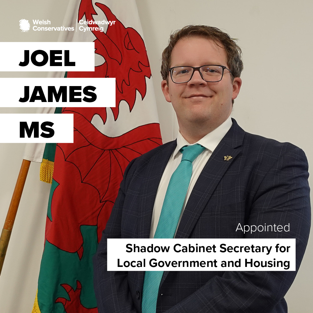 Welsh Conservatives 🏴 (@welshconserv) on Twitter photo 🚨 BREAKING: Welsh Conservatives announce changes to the Shadow Cabinet.
The new Shadow Cabinet Secretary for Local Government and Housing is <a href="/JoelJamesSWC/">Joel James MS</a>.👇
1/4 🚨 BREAKING: Welsh Conservatives announce changes to the Shadow Cabinet.
The new Shadow Cabinet Secretary for Local Government and Housing is <a href="/JoelJamesSWC/">Joel James MS</a>.👇
1/4