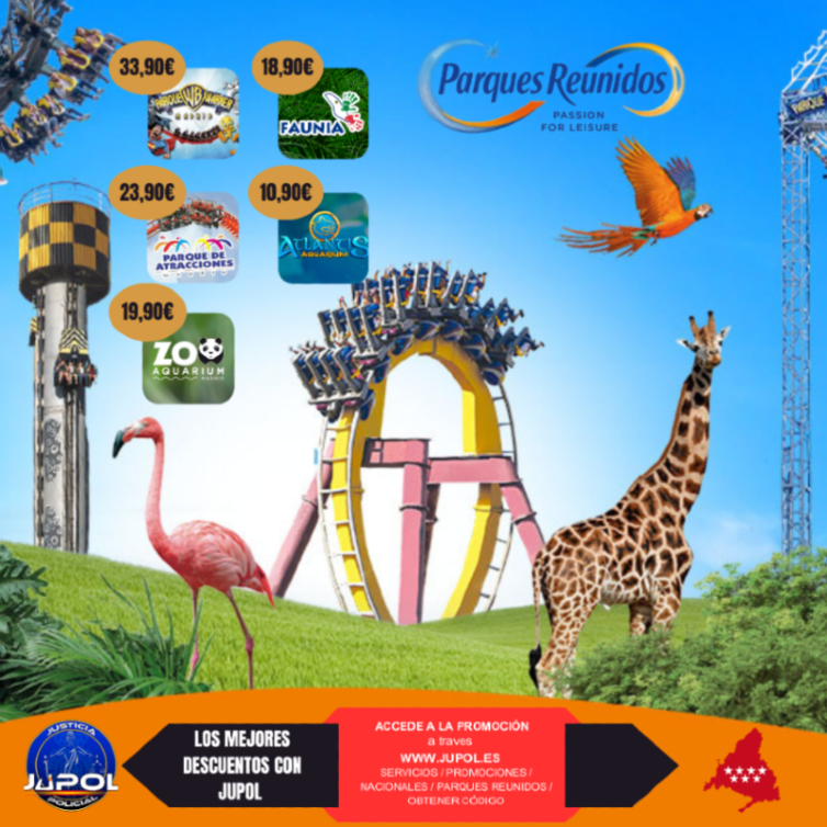 🎢🦒 ¡Diversión para toda la familia al MEJOR PRECIO en 2025!
Con JUPOL disfruta de los mejores descuentos en @ParquesReunidos 🐯🎡
🎟️ Warner: 33,90€
🦜 Faunia: 18,90€
🎠 Parque Atracciones: 23,90€
🐠 Atlantis Aquarium: 10,90€
🦁 Zoo Aquarium: 19,90€
