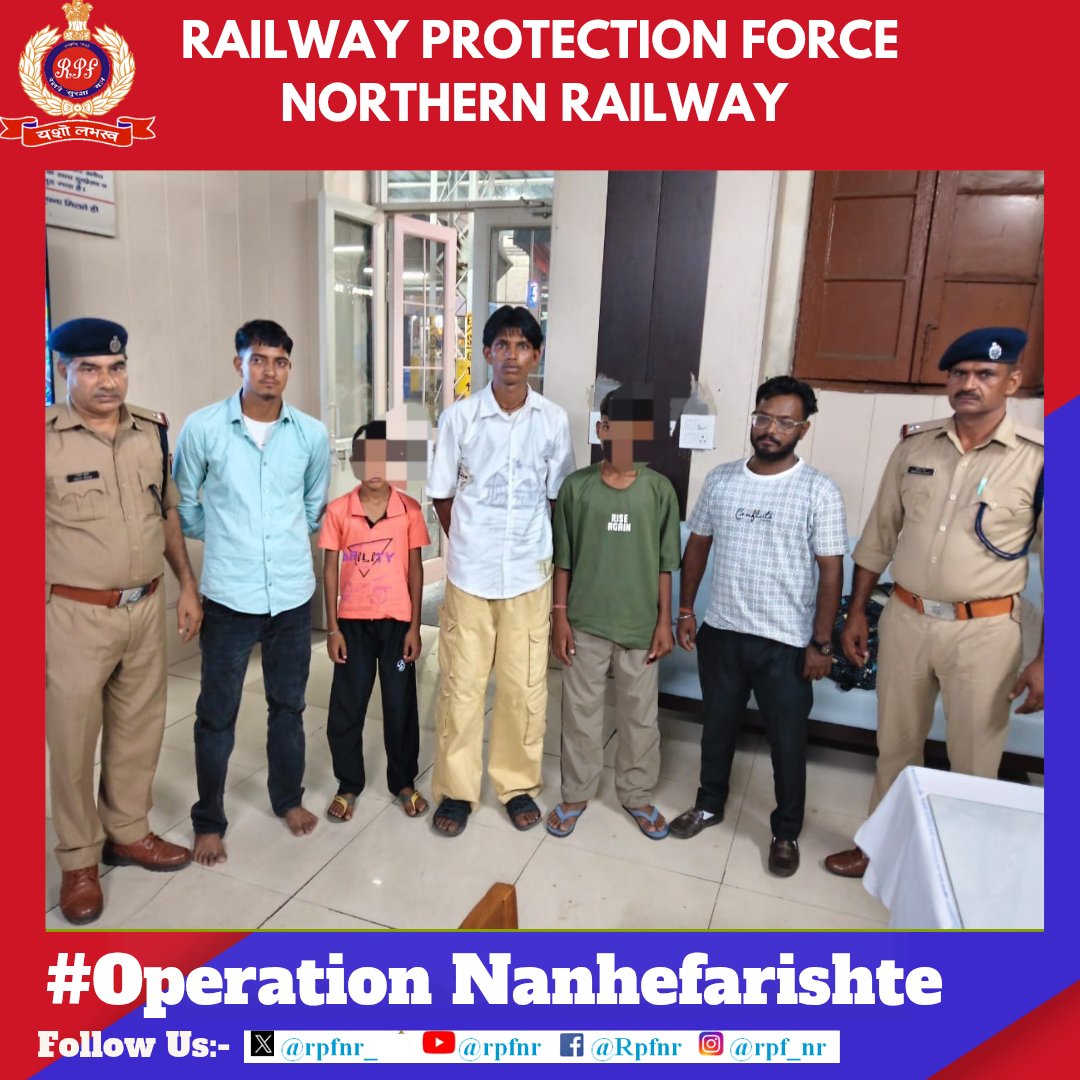 RPF Northern Railway (@rpfnr_) on Twitter photo *खो ना जाएं ये तारे ज़मी पर*
Under #OperationNanheFarishte
#RPF NR rescued minors and handed over to GRP/Child line for Care and Protection.
#ChildRescue
<a href="/AshwiniVaishnaw/">Ashwini Vaishnaw</a> <a href="/RailMinIndia/">Ministry of Railways</a> <a href="/RailwayNorthern/">Northern Railway</a> <a href="/RPF_INDIA/">RPF INDIA</a> *खो ना जाएं ये तारे ज़मी पर*
Under #OperationNanheFarishte
#RPF NR rescued minors and handed over to GRP/Child line for Care and Protection.
#ChildRescue
<a href="/AshwiniVaishnaw/">Ashwini Vaishnaw</a> <a href="/RailMinIndia/">Ministry of Railways</a> <a href="/RailwayNorthern/">Northern Railway</a> <a href="/RPF_INDIA/">RPF INDIA</a>
