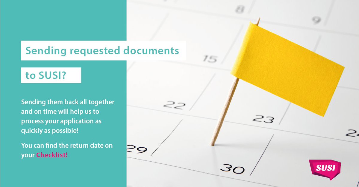 Susihelpdesk's tweet image. If we&apos;ve requested documents from you, please submit them by the deadline on your checklist letter to:

P.O. Box 869,
Little Island,
Cork.

📮