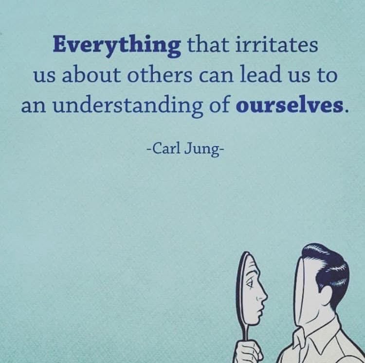 "Everything that irritates us about others can lead us to an understanding of ourselves." 

-Carl Jung 💚🩵💙 #TheSecret #Adaptation