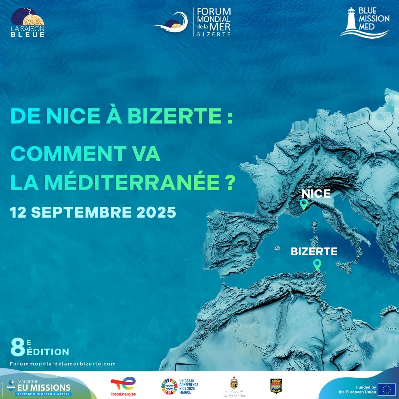 📢Register now for the 8th edition of the Forum Mondial de la Mer - Bizerte!

Join global experts and leaders to explore the impacts of the #UNOC3 (Nice) ocean commitments on the future of the #Mediterranean 

🗓️12 Sept '25  |  Bizerte, Tunisia
Info👉forumdelamerbizerte.com/inscription