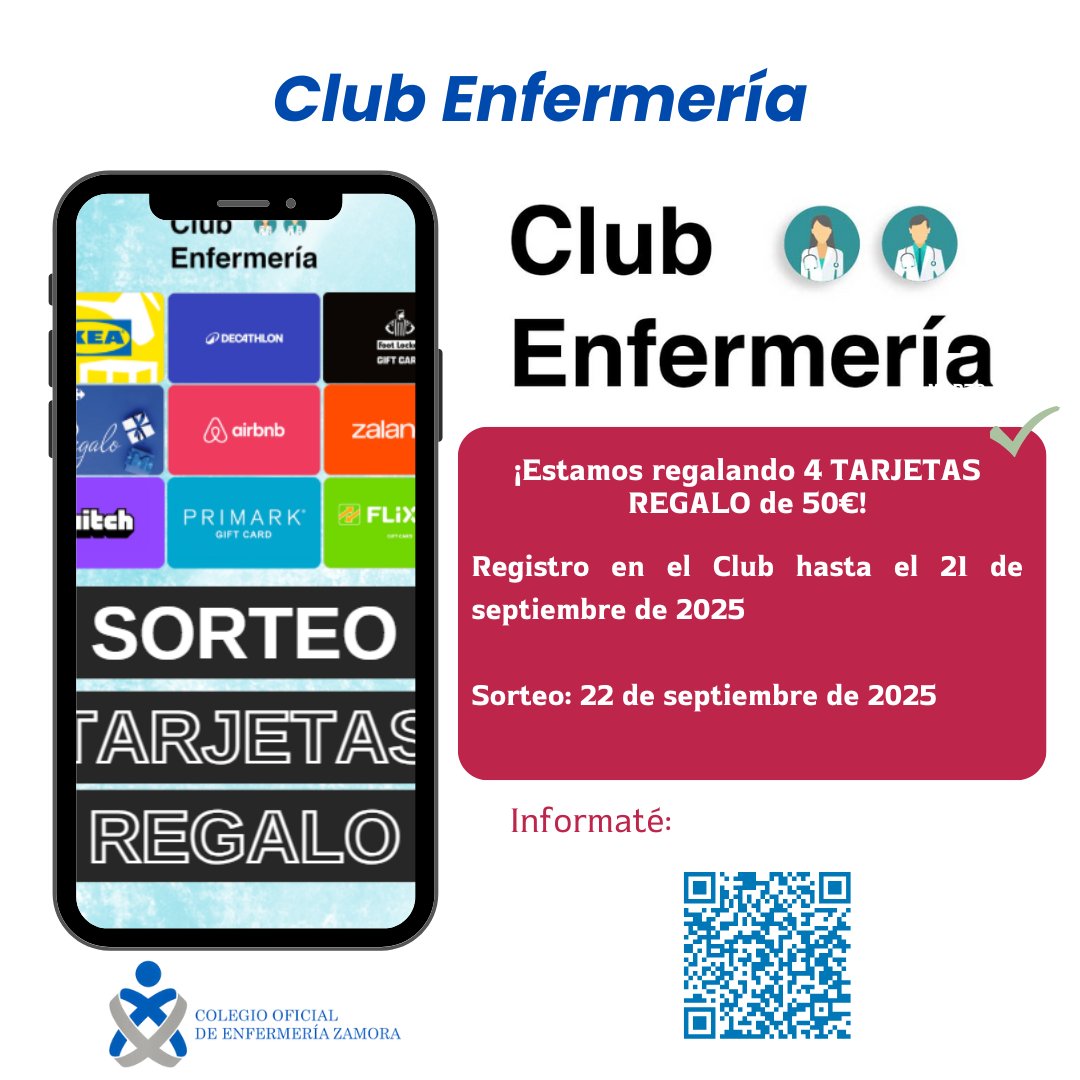 🎉 ¡SORTEAZO Club Enfermería!
4 TARJETAS REGALO de 50€
¿No te has enterado q tienes acceso a un Club de beneficios GRATIS?😏
Solo x registrarte entras en el sorteo… así de fácil

🔐Apúntate y empieza a disfrutar de ventajas, descuentos y mucho más 

👉 lc.cx/9KBx6g