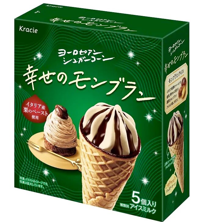 sweetroad5's tweet image. 9月1日より全国で、イタリア産マロンのペーストを贅沢に使用したモンブランアイスとチョココーチング、サクサクのシュガーコーンが合わさった「ヨーロピアンシュガーコーン 幸せのモンブラン」が新発売されます✨