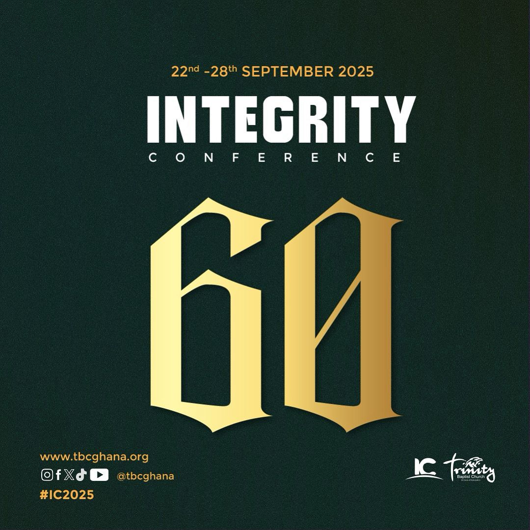 TBC_Ghana's tweet photo. ⏳60 DAYS TO GO! The countdown begins! Sept 22-28 at TBC OASIS HOUSE will be LEGENDARY! RT if you're ready for transformation! 🔥 #IntegrityConference2025 #60DaysToGo #TBCOasisHouse https://t.co/0Q8kXLBYv3