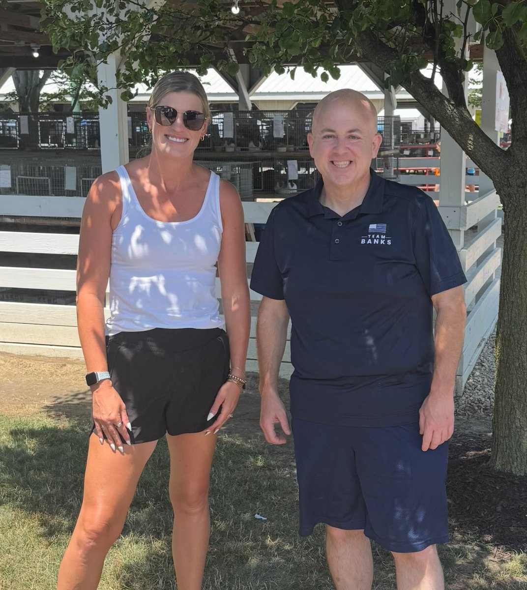 smjustus's tweet image. Nice to meet Adams County Farm Bureau President Chrissy Arnold while representing @SenatorBanks.
“…farmers are the backbone of our nation. Together with @POTUS & @SecRollins, I will never stop fighting for policies that allow farmers to thrive & feed America. “
- @Jim_Banks