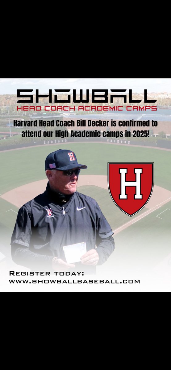 ShowBallCamps's tweet image. Be seen by Harvard, Penn and Princeton Head Coaches at Showball Aug 4-5 and Aug 6-7 in Medford, NY! @HarvardBaseball @PennBaseball @PUTigerBaseball @johnyurkow1 @CoachBradley9 @IvyLeague @d1baseball @ABCA1945