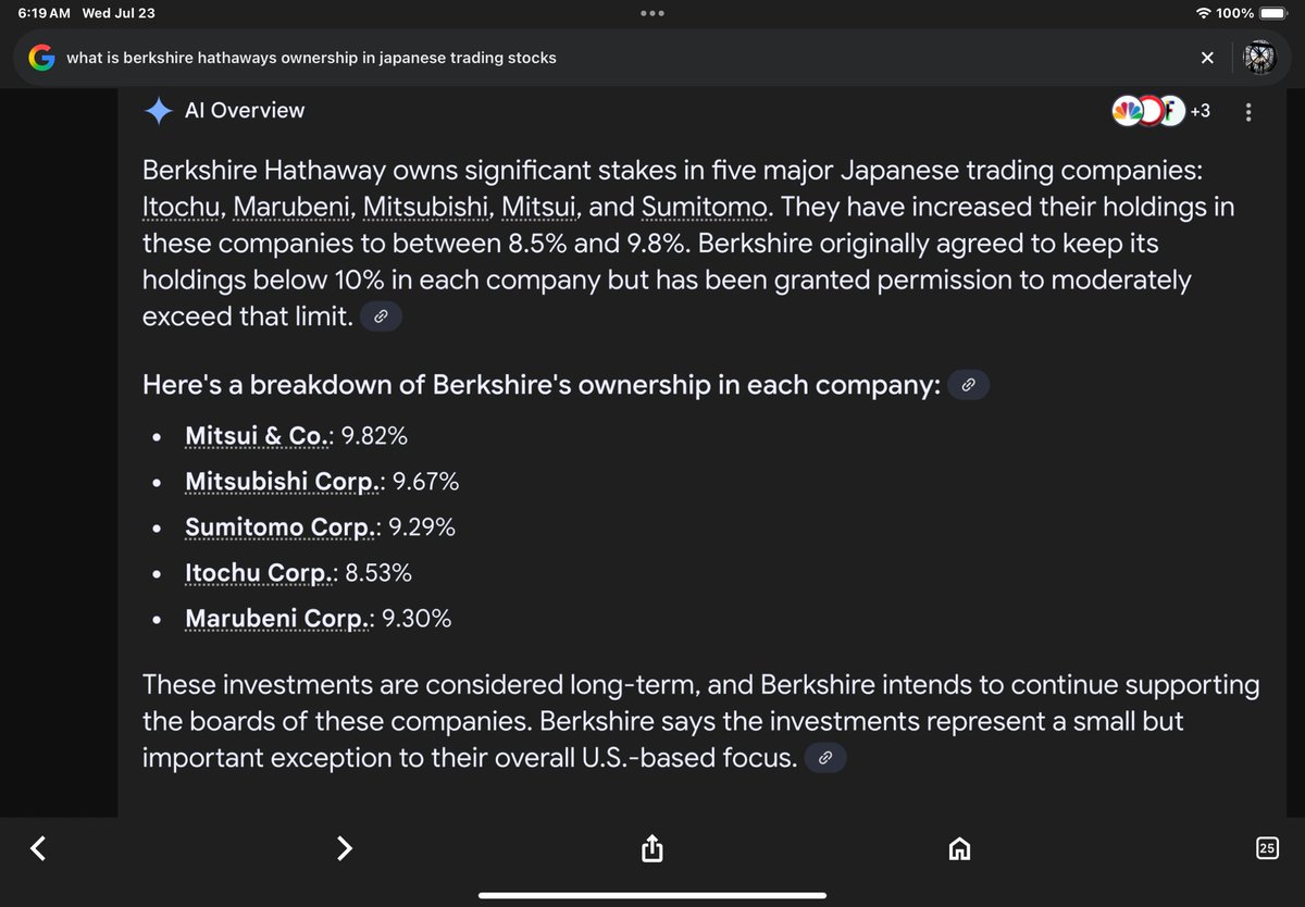 DilksJay's tweet image. Berkshire Hathaway’s ownership in Japanese Trading Houses will pop even more tomorrow when the news is absorbed of the Trade Deal with Japan.