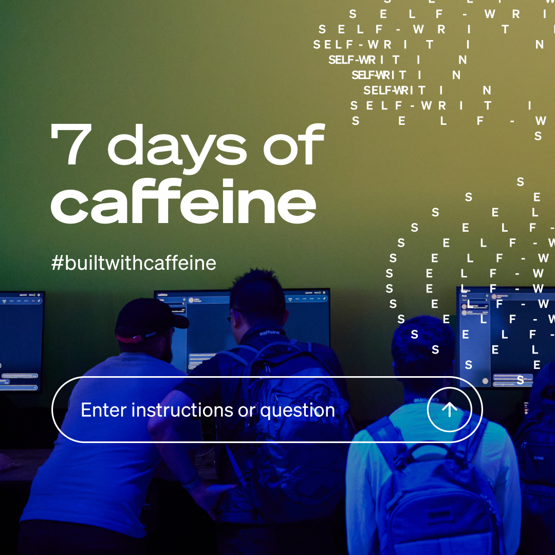 caffeineai's tweet image. Let's go! We're celebrating one week of @caffeineai alpha
The team continues to work on the alpha to ensure it's the BEST it can be ahead of public release.
⚡️ We are loving what you are building. Your creativity, style and use-cases continue to amaze us. Please keep sharing…