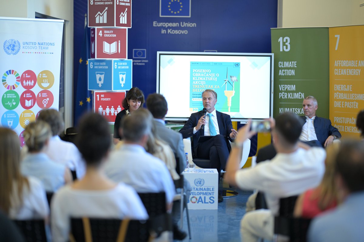 ArnhildSpence's tweet photo. Kosovo’s energy transition is urgent, with 95% reliance on lignite. UN and partners stand behind the target of 35% renewable energy by 2030,  call for a just transition for workers in the coal industry, and the creation of green jobs. https://t.co/6Nyk82P0VU