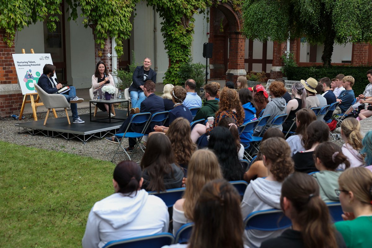 DCU's tweet image. The annual DCU Centre for Talented Youth Ireland (@CTYI) Speakers Series took place on our St Patrick's Campus yesterday evening.
Former students of the programme, Dermot Looney and Aoife Ludlow, spoke about their time in CTYI, their careers and connected with the current class.