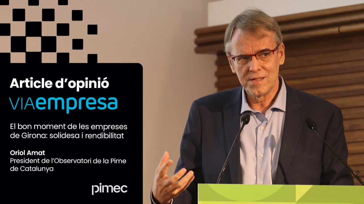 Pimec (@pimec) on Twitter photo 📰 El president de l'#ObservatoriPimec, <a href="/oriolamat/">Oriol Amat</a>, analitza la situació econòmica de les comarques gironines en un article d'opinió a <a href="/VIAEmpresa/">VIA Empresa</a>.
✍️ "Els sectors que estan mostrant una evolució més positiva són, en primer lloc, el turisme, seguit del comerç i la construcció". 📰 El president de l'#ObservatoriPimec, <a href="/oriolamat/">Oriol Amat</a>, analitza la situació econòmica de les comarques gironines en un article d'opinió a <a href="/VIAEmpresa/">VIA Empresa</a>.
✍️ "Els sectors que estan mostrant una evolució més positiva són, en primer lloc, el turisme, seguit del comerç i la construcció".