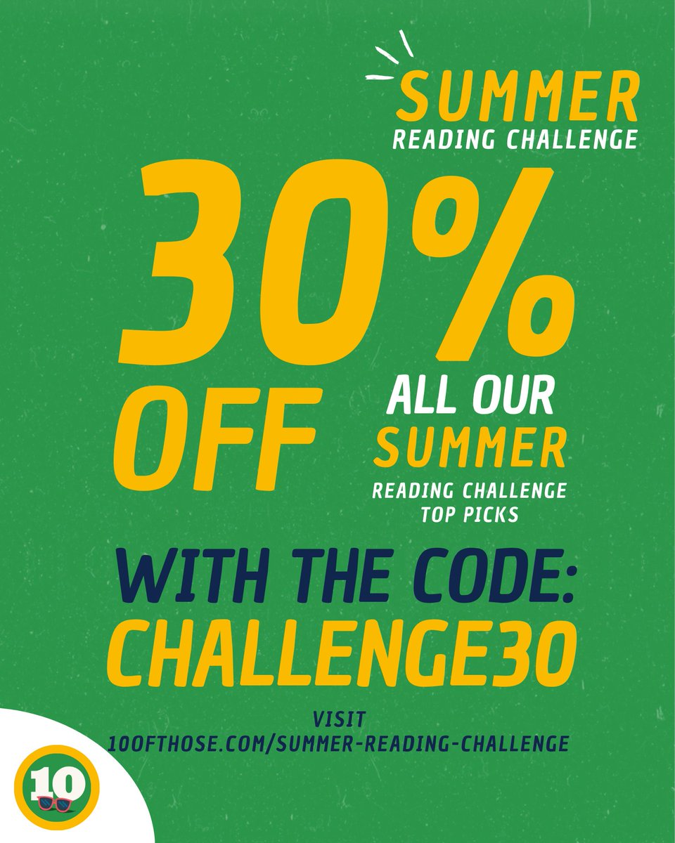 10ofthose's tweet image. The best place for your kids to spend their holidays? Inside a book!
As a part of the UK Summer Reading Challenge for kids, 10ofThose is offering 30% off ALL our Challenge Top Picks!
For T&Cs and more info, head over to our website.
uk.10ofthose.com/summer-reading…