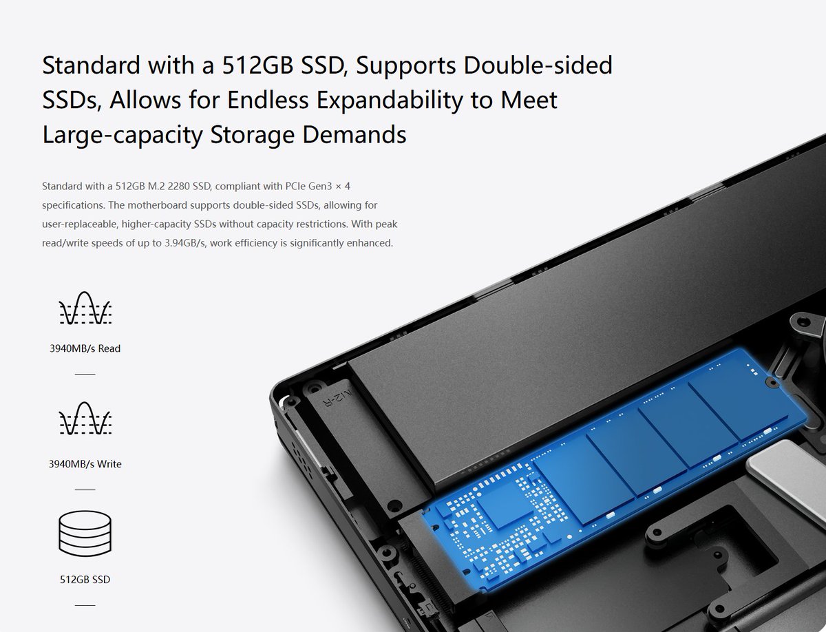 softwincn's tweet image. Standard with a 512GB SSD, Supports Double-sided SSDs, Allows for Endless Expandability to Meet Large-capacity Storage Demands
igg.me/at/gpdmicropc2