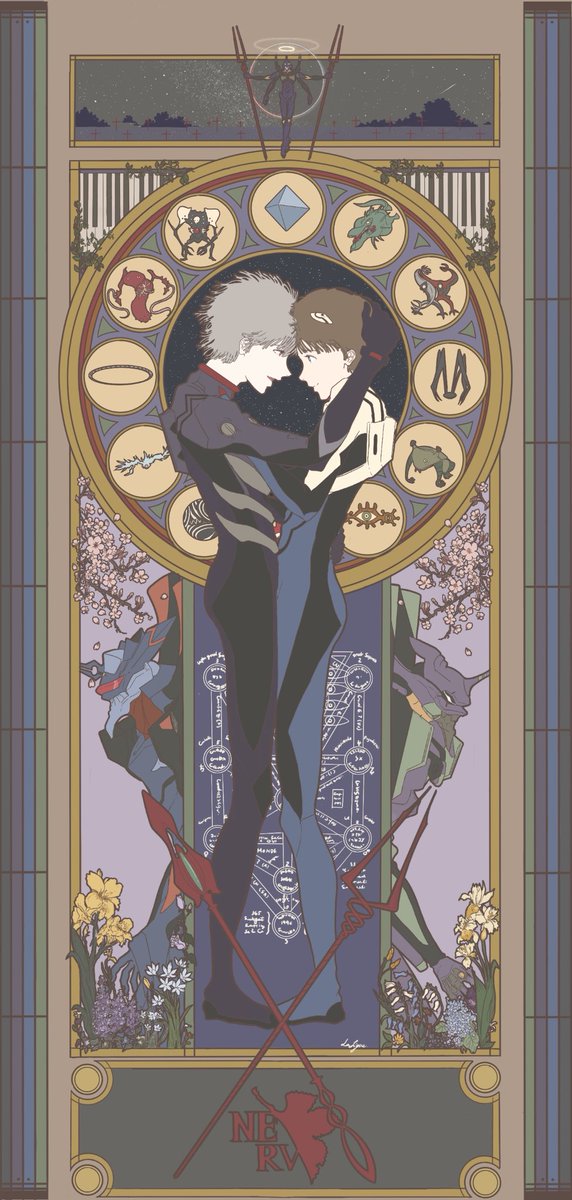 カヲルとシンジ
#evangelion 
#fanart
#illustration
#カヲシン