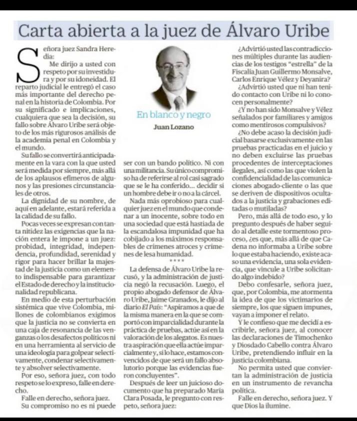 DavidFlorezBall's tweet image. Quienes hace solo unas semanas decían ser defensores de la justicia y la independencia de poderes, hoy escriben cartas intimidando a la jueza del caso de Álvaro Uribe.
La ciudadanía y toda persona demócrata debe rechazar estas presiones solapadas.