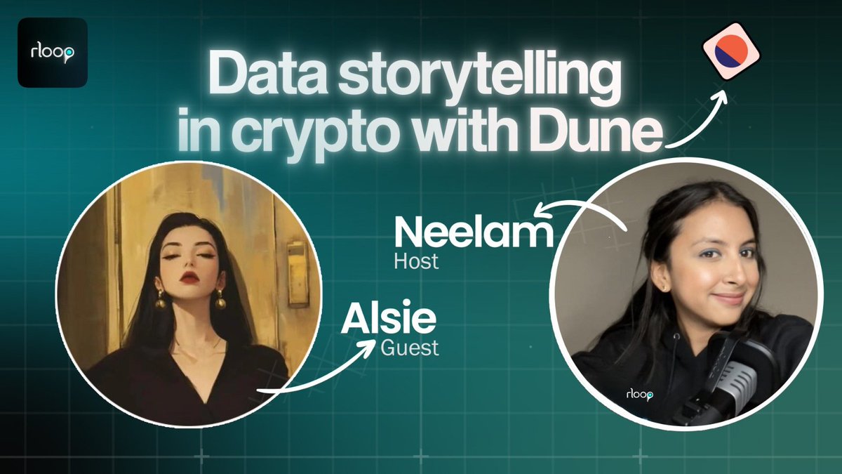 Neelamchowdary's tweet image. Our next guest on rVoice by @rLoopDAO
is @AlsieLC, full stack web3 marketer at @Dune
Have any questions? Drop them below👇