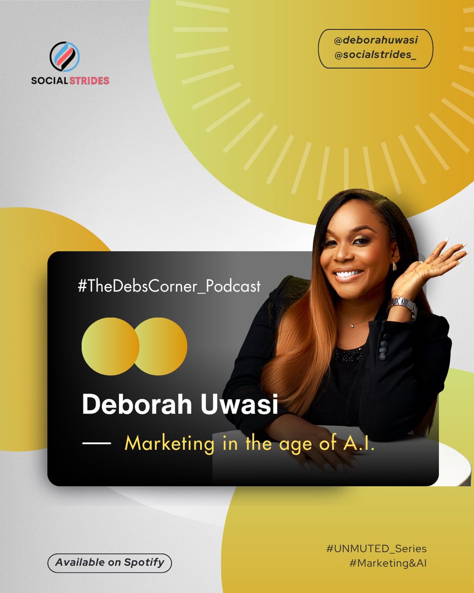 DebbieNanya's tweet photo. New #podcast First episode. Real talk. 🎙️

Marketing in the age of AI isn’t just about trends, it’s about staying human.

Ep. 1 of #UNMUTED is live via The Debs Corner.
 For the builders, deep thinkers, &amp; creatives tired of pretending.

🎧 Listen now: https://t.co/vTyfQh4cz6 https://t.co/lRsKOUUjYj