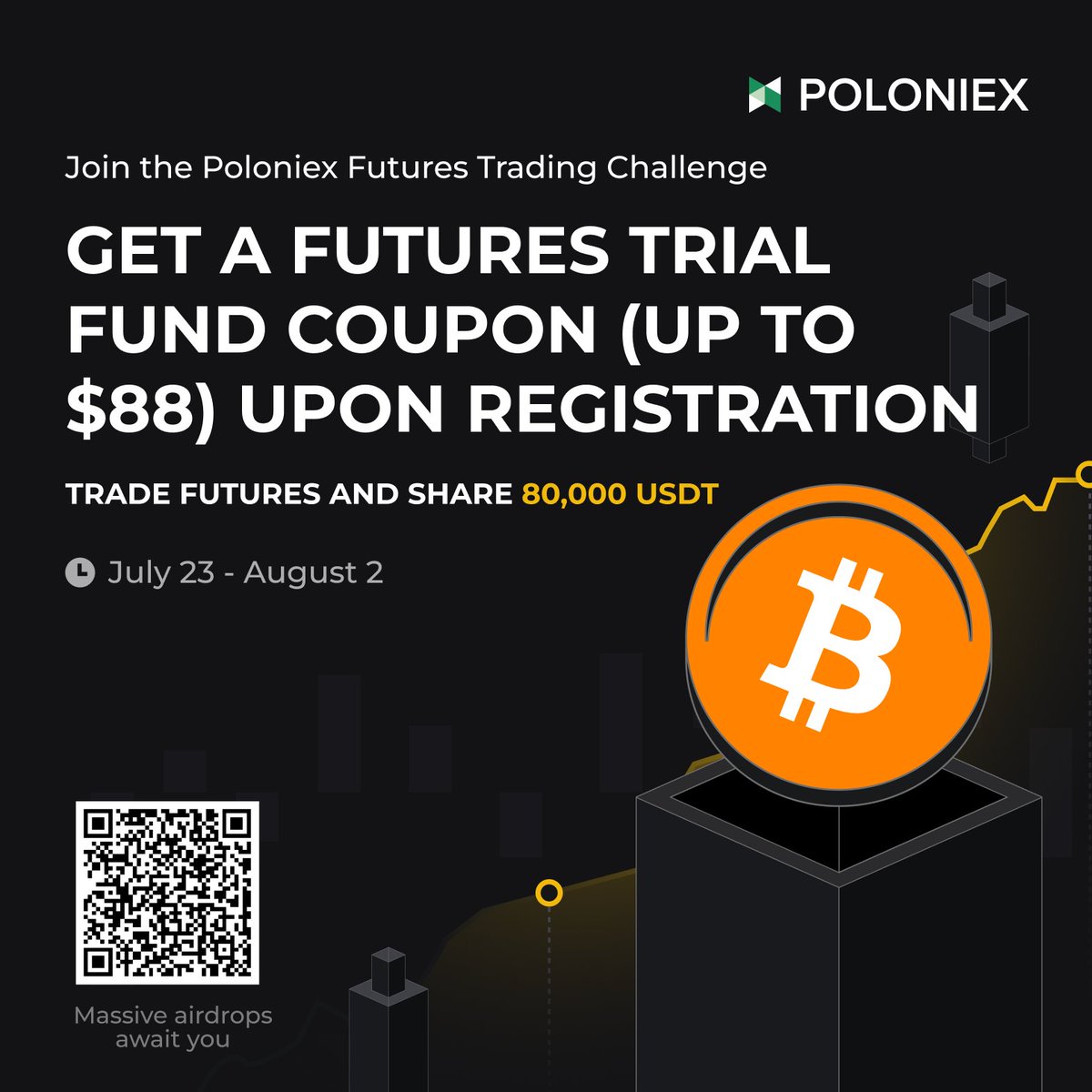 🚀 Futures Season Is On Poloniex! Trade during the $BTC rally & grab your  share of 80,000 USDT, random airdrops (1–88 USDT), and sure-win rewards! 🎯  New traders: 5 USDT 🎯 Returnees: