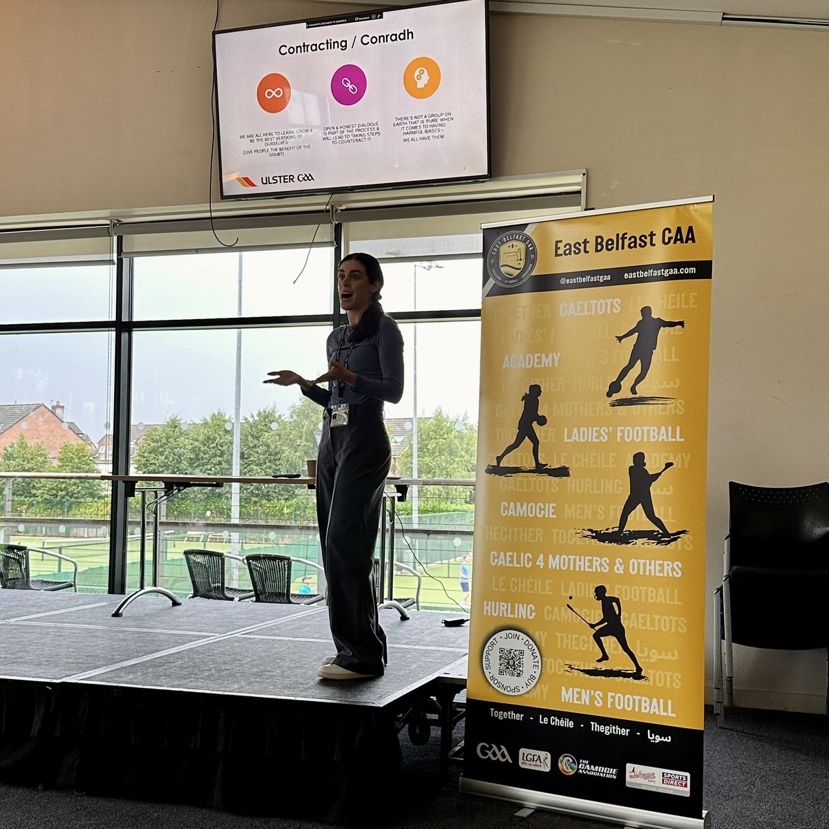 EastBelfastGAA's tweet photo. Grateful to Niamh @ulstergaa for a great discussion on equality, equity, diversity &amp; inclusion. Always learning how to be more inclusive and inspired by clubs across the province! 

Next up is a weekend of activity with Pride, our G4M&amp;O festival &amp; All Ireland watch party! 🏆 https://t.co/IRHWUNun73