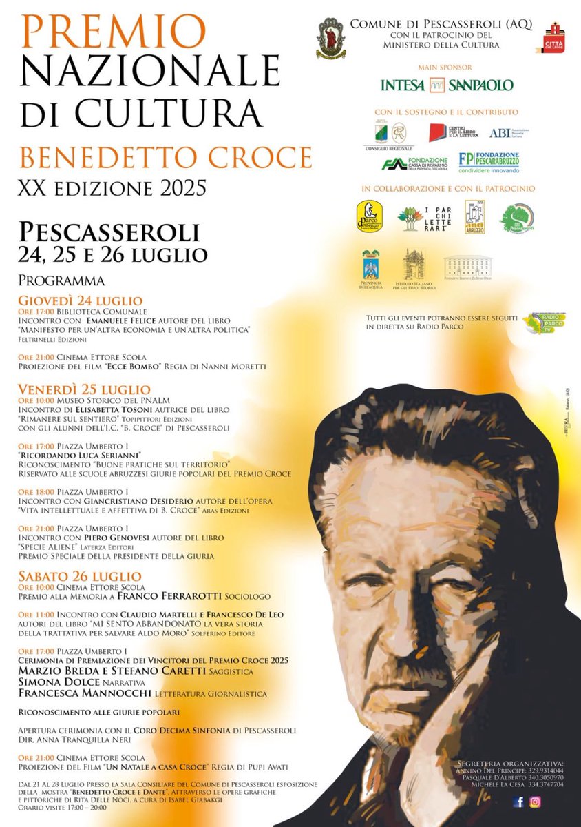 emanuelefelice2's tweet image. Oggi e domani presentiamo il “Manifesto per un’altra economia e un’altra politica” (@feltrinellied) in Abruzzo.
Questa sera a Pescara, con Italia Nostra.
Domani, sono contento e onorato di aprire con il Manifesto la XX edizione del premio Benedetto Croce, a Pescasseroli.