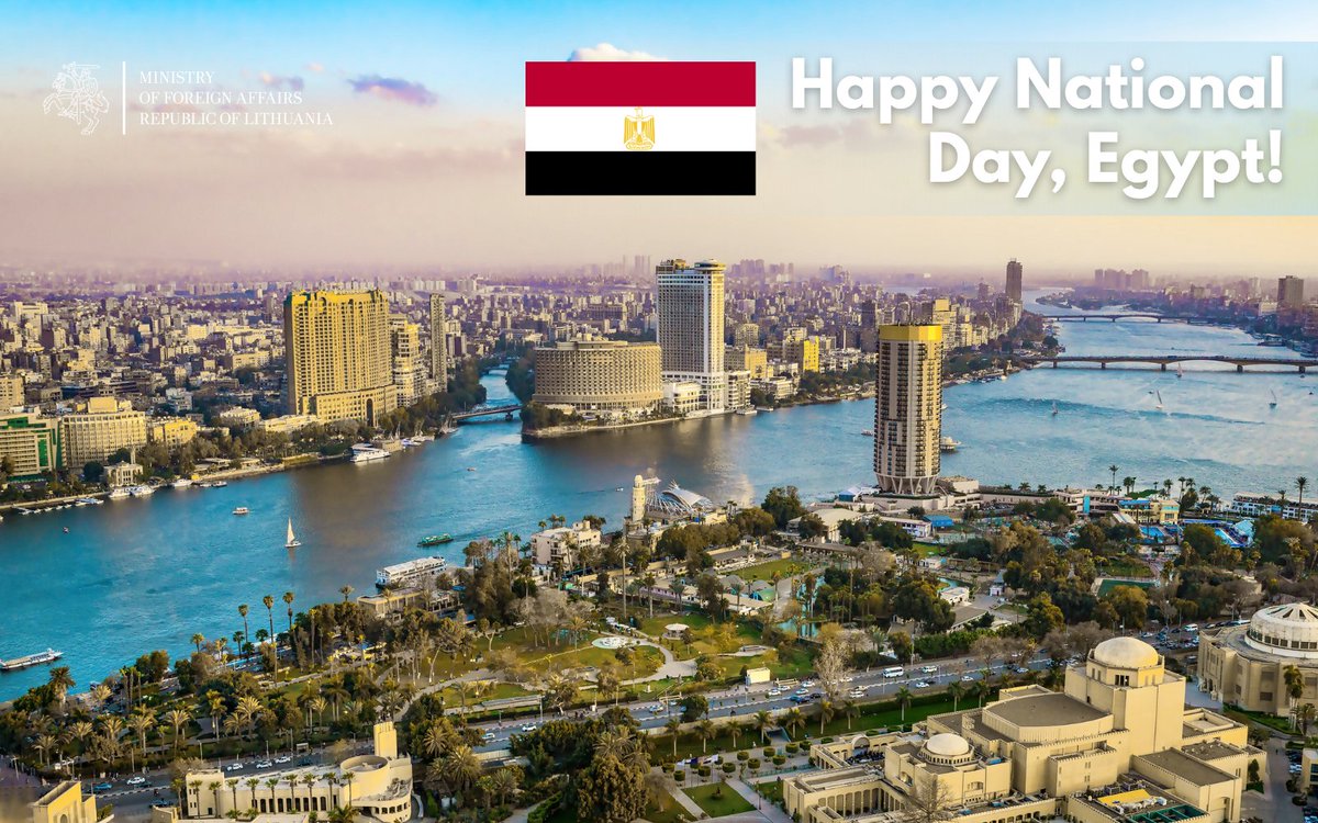 LithuaniaMFA's tweet image. Warmest congratulations to the people of Egypt on your National Day! Wishing you peace, prosperity, and continued success as you celebrate this special occasion.