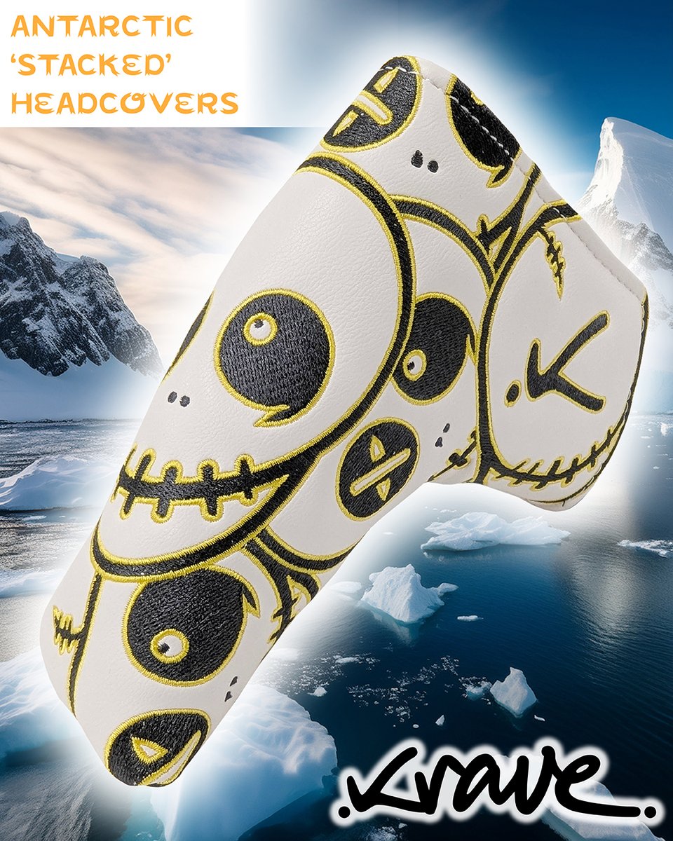 BrandFusionLtd's tweet image. 'Antarctic stacked' golf headcovers from KRAVE - driver, mallet putter &amp;amp; blade putter #krave #kravegolf #arctic #antarctic #golf #headcover #puttercover #putter #driver #golfer #golfing #proshop #golfpro