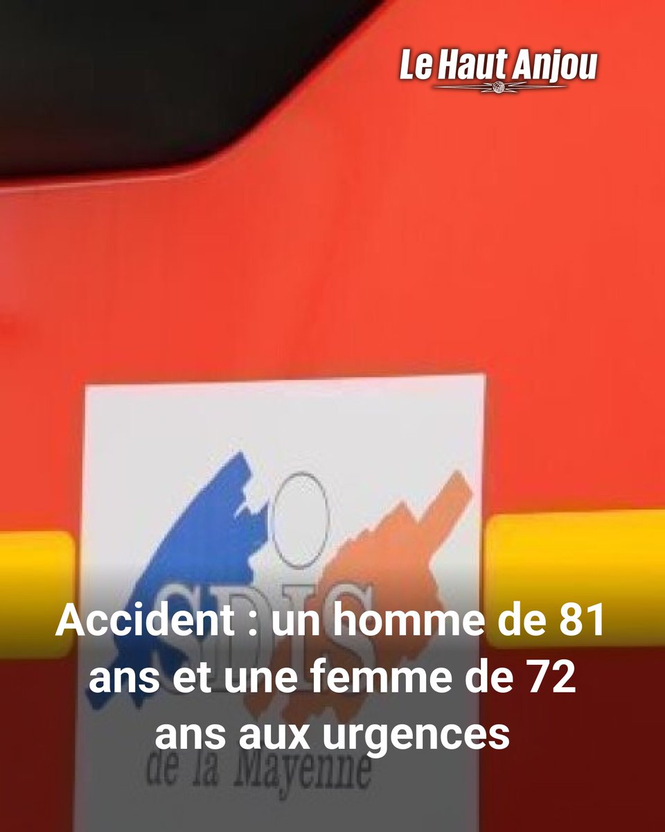 Un accident à Val-du-Maine a conduit un homme de 81 ans et une femme de 72 ans aux urgences ce matin. Plus de détails à venir.
➡️ l.hautanjou.fr/3I