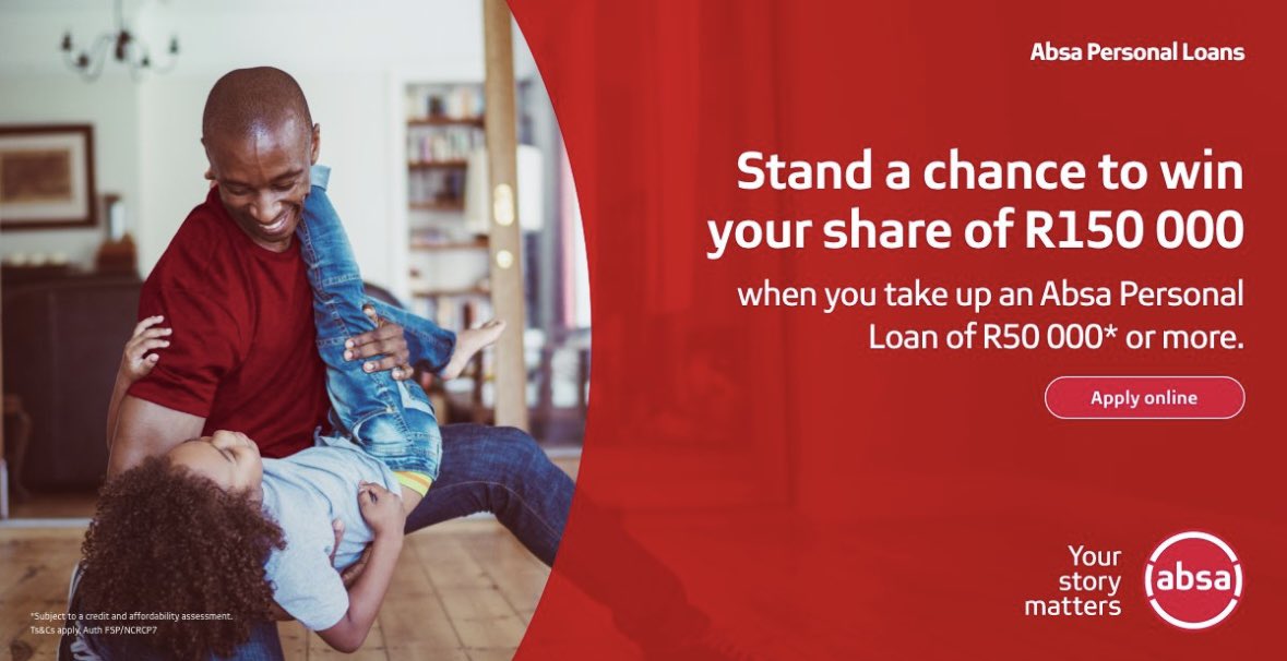 SangoSkeyi's tweet image. Here’s a handy tip, by upgrading your home by taking a Personal loan worth R50 000 at @AbsaSouthAfrica you can fast track your renovations can stand a chances of winning R150 000! You can Apply online
#YourStoryMatters