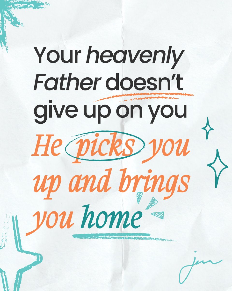 Your Heavenly Father doesn’t give up on you. He lifts you up and restores you. #TheFathersHeart #UnfailingLove #JoshuaMcCauley