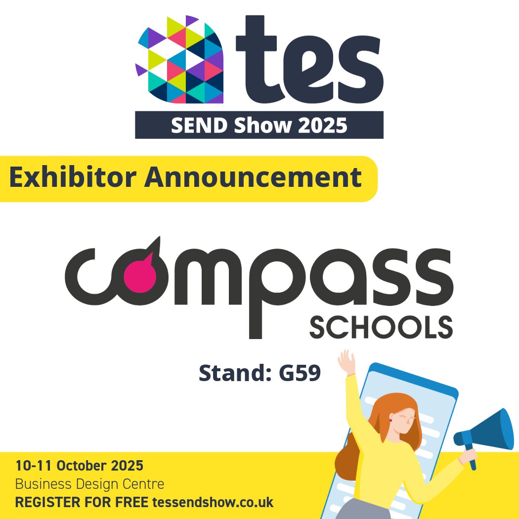 SENDShowUK's tweet image. We&apos;re pleased to welcome Compass Education to #TesSENDShow2025! 🥳

🔗Find out more here 👉compass-schools.org
🎟️Register for FREE here 👉ow.ly/of5G50VVwPp