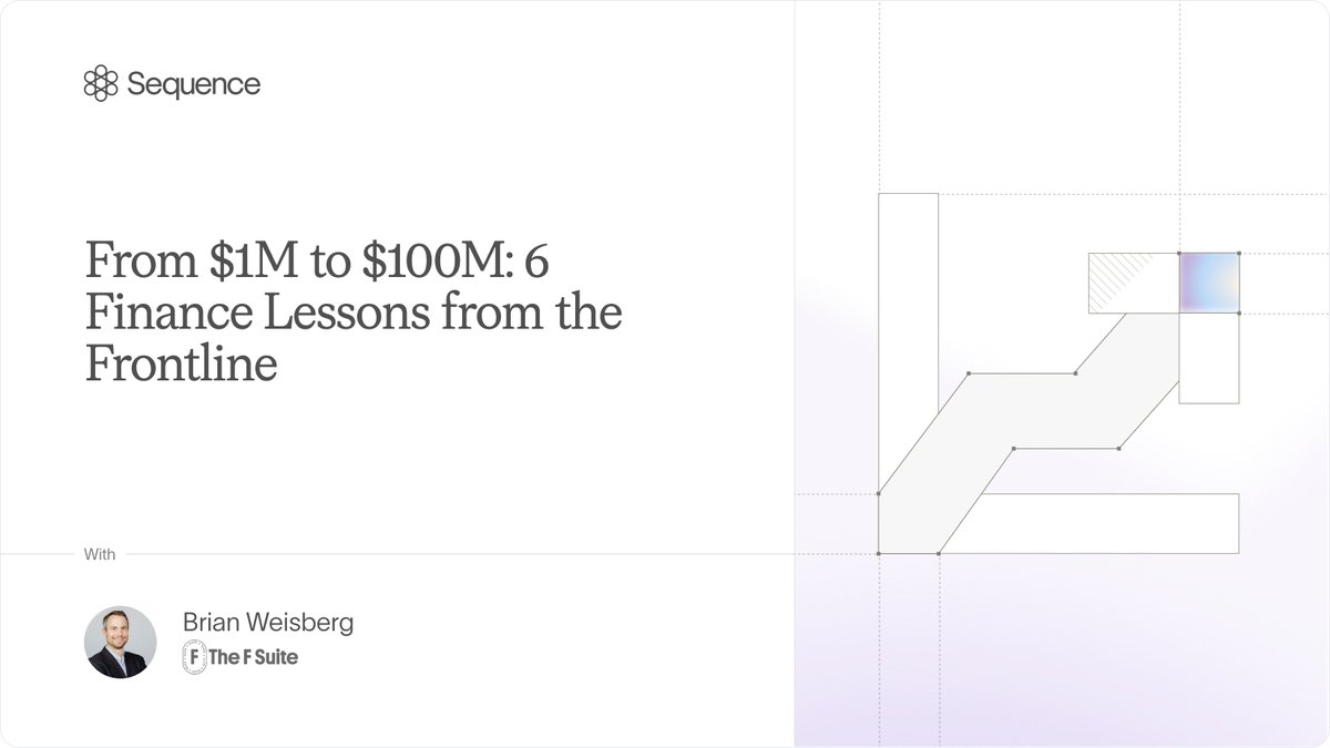 Sequence (@sequencehq_) on Twitter photo From $1M to $100M: 6 Finance Lessons from the Frontline | <a href="/bmweis/">Brian Weisberg</a>
We prepared a series of learnings that Brian has gathered from 15+ years of building finance teams, including successful exits with <a href="/ansible/">Red Hat Ansible</a> and <a href="/tidelift/">Tidelift (now Sonar)</a>.
Read the full deepdive here: sequencehq.com/blog/from-1m-t… From $1M to $100M: 6 Finance Lessons from the Frontline | <a href="/bmweis/">Brian Weisberg</a>
We prepared a series of learnings that Brian has gathered from 15+ years of building finance teams, including successful exits with <a href="/ansible/">Red Hat Ansible</a> and <a href="/tidelift/">Tidelift (now Sonar)</a>.
Read the full deepdive here: sequencehq.com/blog/from-1m-t…