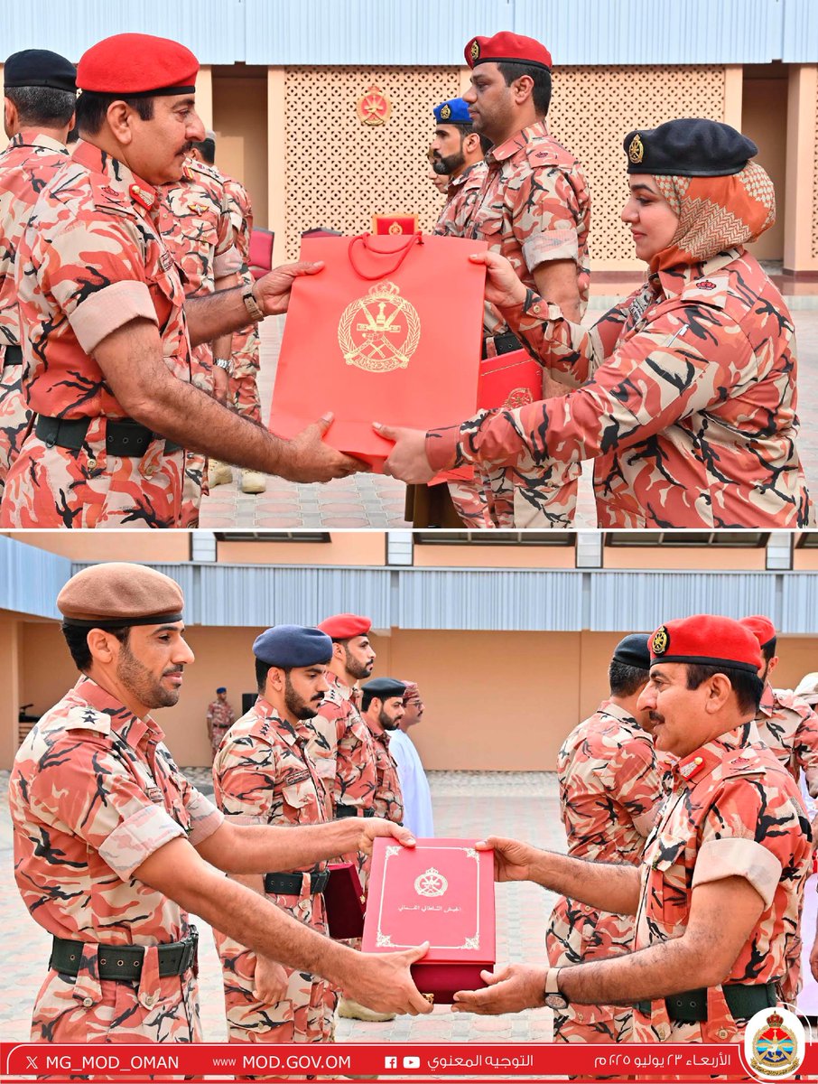 MG_MOD_OMAN's tweet image. الجيش السلطاني العُماني يكرم عددًا من منتسبيه المشاركين في مسابقة وزارة الدفاع لكتابة الورقة البحثية (النسخة الأولى).