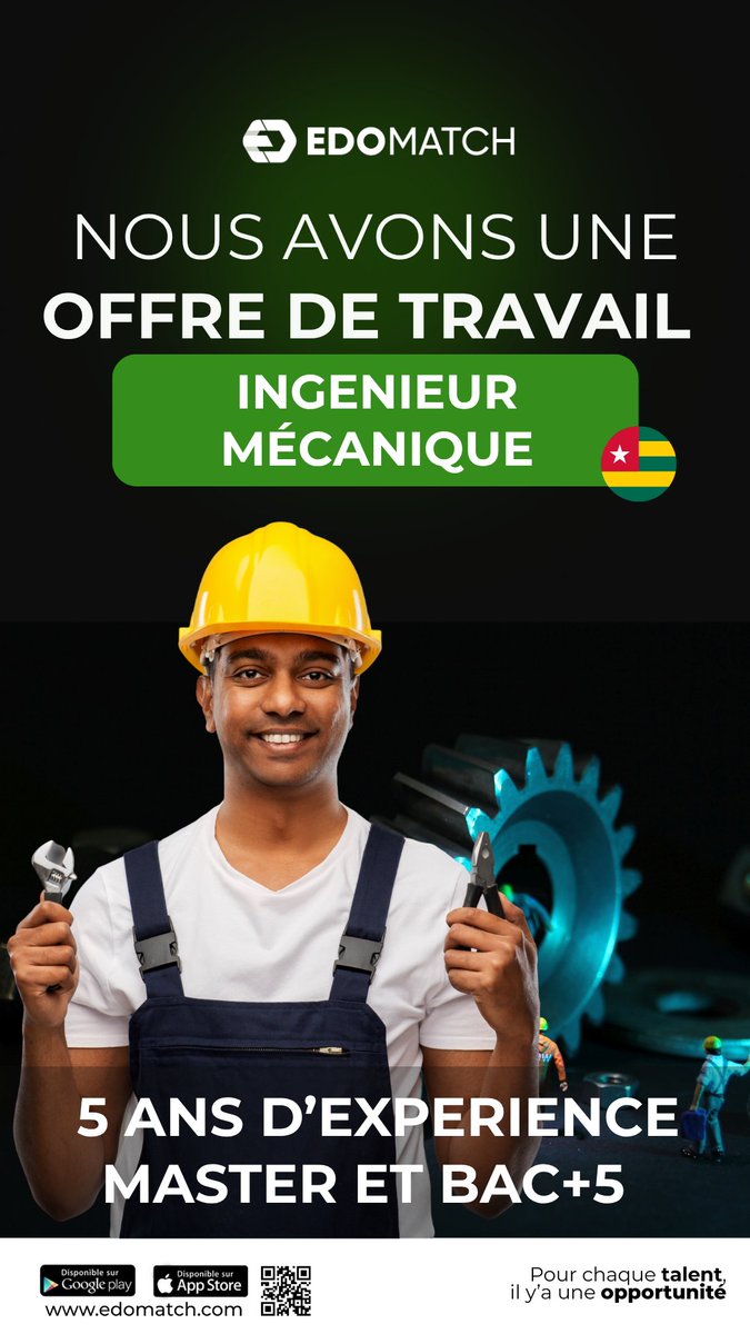 Edo_match's tweet photo. Nouvelles opportunités à saisir !
Électricien auto, électromécanicien, ingénieur mécanique ou stage en communication…
📲 Postule dès maintenant sur EdoMatch. Ton prochain job t’attend.
#EdoMatch #JobAfrique #OffresEmploi #RecrutementTogo #Carrière #Opportunités https://t.co/o4j5VZ6XKB