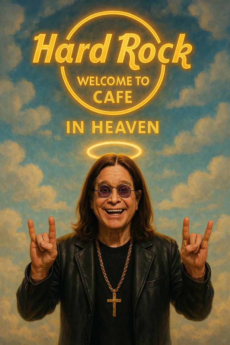 JpharmsC's tweet image. Happy Wednesday morning Patriots and Metal Heads 🇺🇸🇺🇸🇺🇸
All aboard that Crazy Train......
Ozzy Osbourne has taken the stage one last time , in the Hard Rock Café in Heaven. 🎸☁️
After 76 years of raising hell and redefining heavy metal, the Prince of Darkness has checked in…